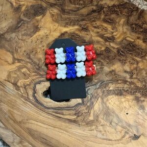Red white and blue hair clip